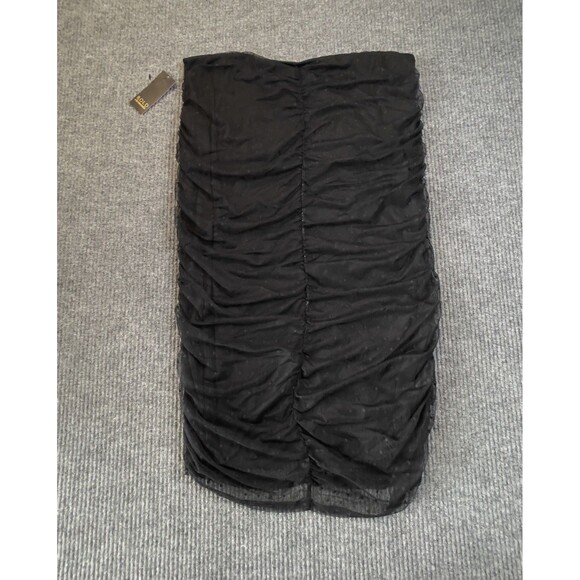 Bold Elements Womens Size Large Midi A-Line Skirt Black Polka-Dot Mesh NEW - Picture 8 of 11